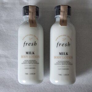 Fresh Milk Body Lotion Plant based milks TWO 2.5oz bottles NEW sealed